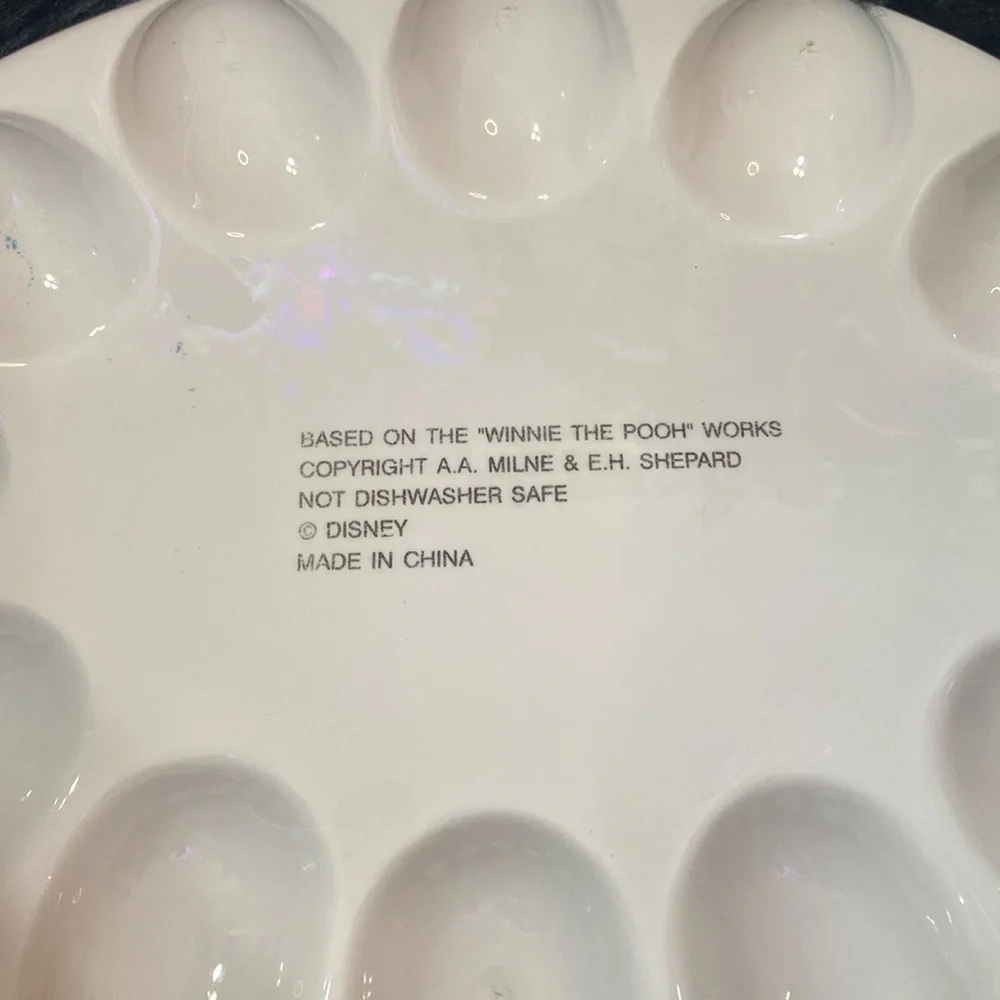 Disney Winnie the Pooh bear Easter basket eggs serving tray dish vintage dish - Picture 4 of 13